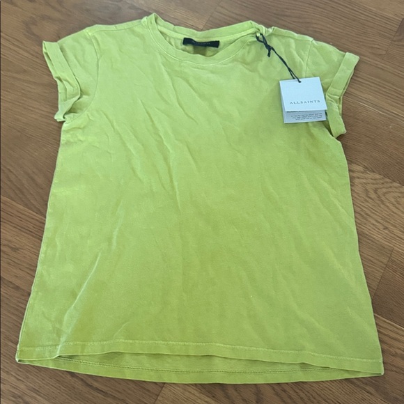 NWT AllSaints Lime Green T-Shirt - Picture 2 of 4